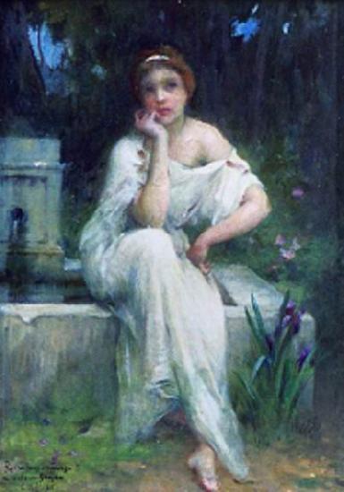 Charles-Amable Lenoir Study for A Meditation oil painting image